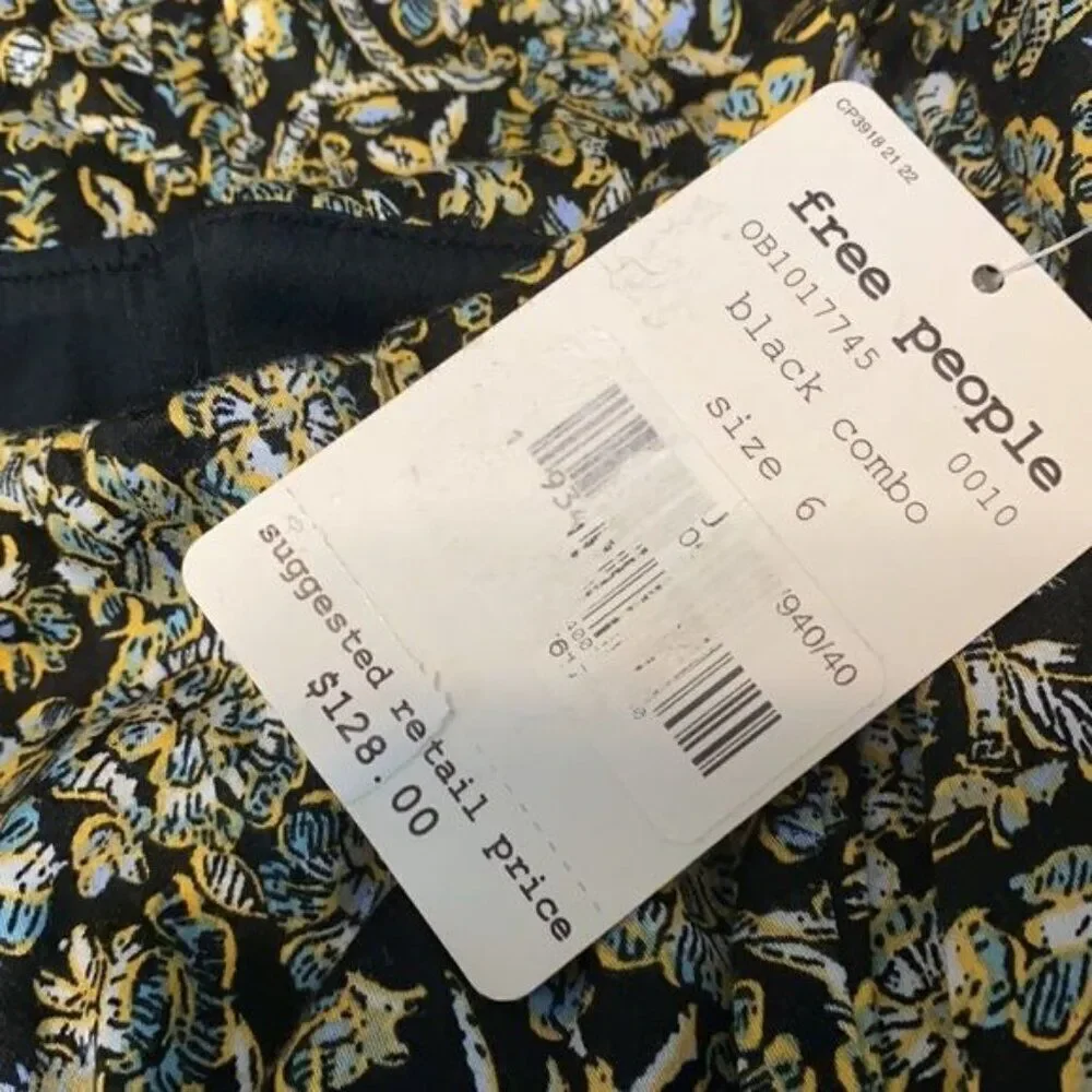 Free People Boheme Long Sleeve Floral Mini Dress NWT Size 6